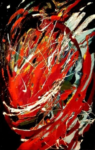 Painting titled "Протуберанцы" by Tatyana Zakharova, Original Artwork, Enamel
