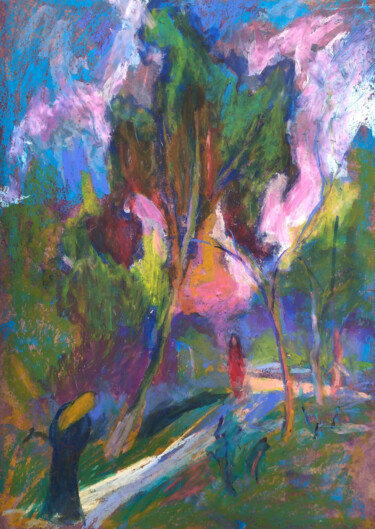 Rysunek zatytułowany „Park” autorstwa Natasha Kiryushkina, Oryginalna praca, Pastel