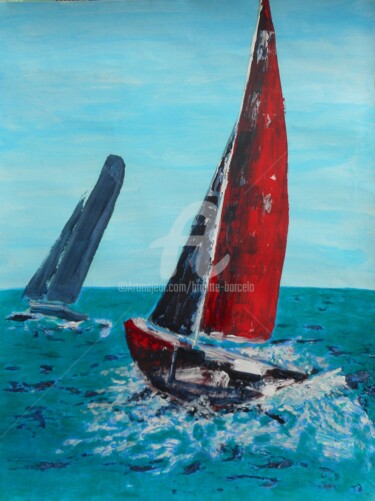 Peinture intitulée "Transat" par Brigitte Barcelo, Œuvre d'art originale, Acrylique