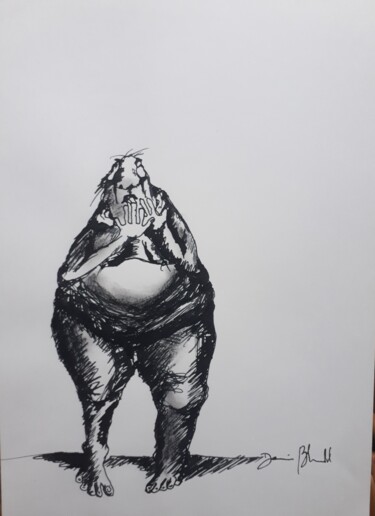 图画 标题为“Petit dessin n°3” 由Denis Blondel, 原创艺术品, 墨