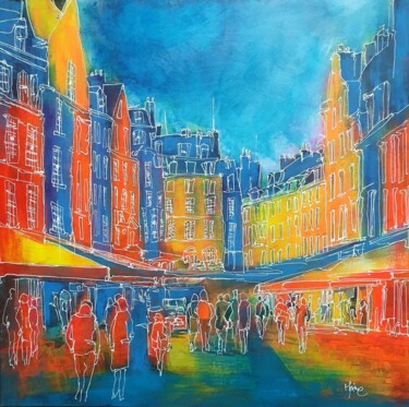 Painting titled "Honfleur en couleurs" by Frédéric Haire, Original Artwork, Ink