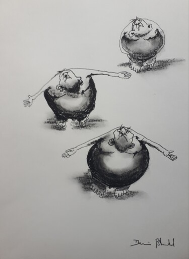 图画 标题为“Petit dessin n°4” 由Denis Blondel, 原创艺术品, 木炭