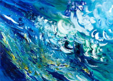 Eclats d'écume 121 Peinture intitulée "Eclats d'écume 121" par Joelle Kem Lika, Œuvre d'art originale, Acrylique Monté sur Châssis en bois