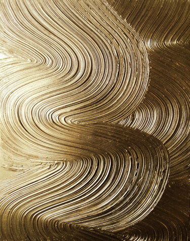 Golden wave Pittura intitolato "Golden wave" da Artseeker Artists, Opera d'arte originale, Acrilico Montato su Pannello di legno