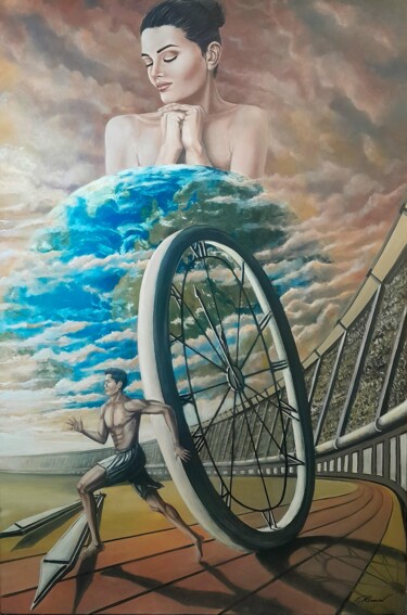 绘画 标题为“Le temps et GAIA” 由Franck Rosseeuw, 原创艺术品, 油