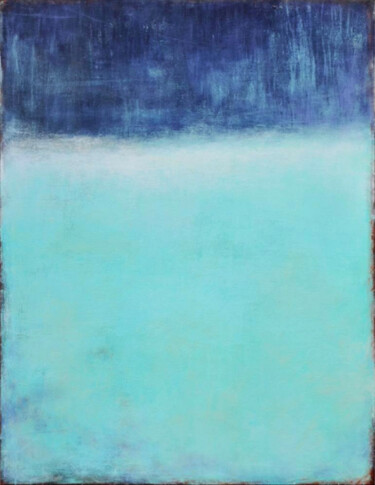 Blue Mint Abstract Painting, Still Meditation Painting titled "Blue Mint Abstract…" by Leon Grossmann, Original Artwork, Acrylic