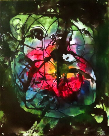 Peinture intitulée "You and Me" par Clau Redier-Clément, Œuvre d'art originale, Encre Monté sur Châssis en bois