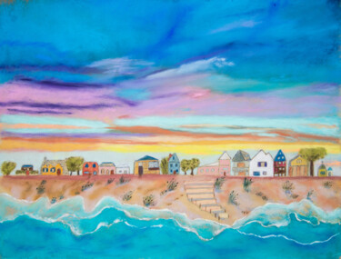 Painting titled "ETEL" by Monique Hirel, Original Artwork, Pastel