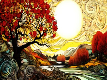 Trees Of Mystery - Deciduous Trees Arte digital titulada "Trees Of Mystery -…" por Sykart Designs, Obra de arte original, Imagen generada por IA