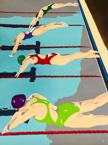 绘画 标题为“Plongeon” 由Anna D., 原创艺术品, 丙烯