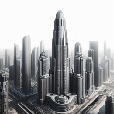 Digital Arts titled "Rétro urbain en noi…" by Tsuiho, Original Artwork, AI generated image