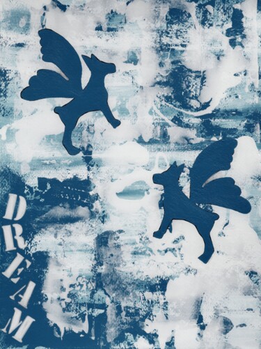 绘画 标题为“Flying Dogs /dark v…” 由Małgorzata Wartołowicz (Margot Sophie), 原创艺术品, 丙烯