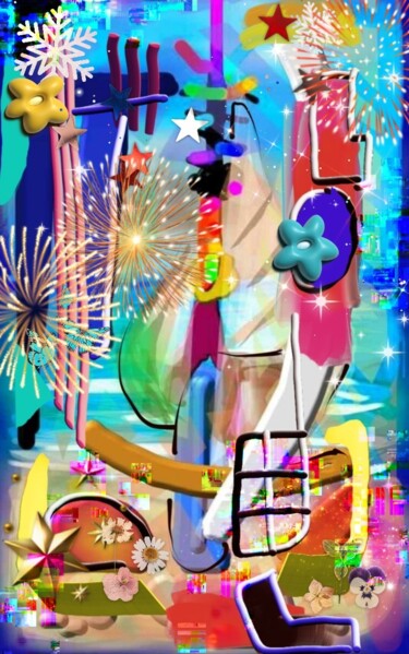 Digital Arts με τίτλο "Douce nuit de Noël" από Jacky Patin, Αυθεντικά έργα τέχνης, Ψηφιακή ζωγραφική