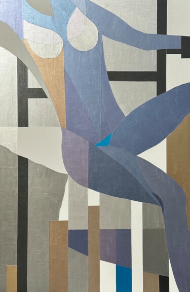 The woman in blue Peinture intitulée "The woman in blue" par Alexandre Moore Rockefeller, Œuvre d'art originale, Acrylique