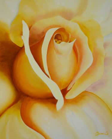 Peinture intitulée "Eclat Jaune 2" par Sylvie Hiernard, Œuvre d'art originale, Huile Monté sur Châssis en bois