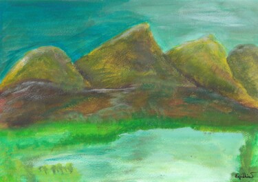 Malerei mit dem Titel "Montagnes 3" von Egidhius, Original-Kunstwerk, Acryl