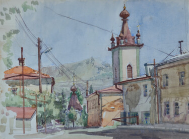 Streets of Alushta. Crimea. Ukraine 绘画 标题为“Streets of Alushta.…” 由Hennadii Volokitin, 原创艺术品, 水彩