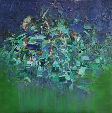 Peinture intitulée "Notturno milanese" par Domenico Asmone, Œuvre d'art originale, Huile Monté sur Châssis en bois