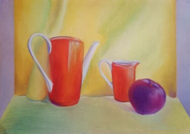 제목이 "still life with cof…"인 그림 Liudmila Rabinovich로, 원작, 파스텔