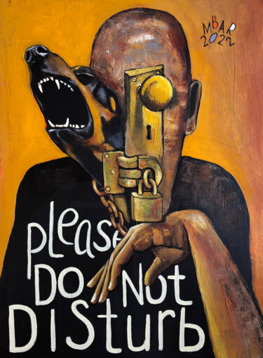 绘画 标题为“Please do not distu…” 由Mikhail Baranovskiy, 原创艺术品, 丙烯 安装在木质担架架上
