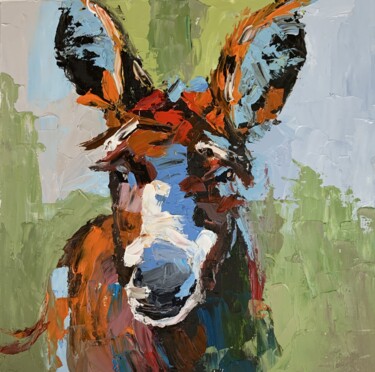 绘画 标题为“Donkey (#7)” 由Vita Schagen, 原创艺术品, 油 安装在纸板上
