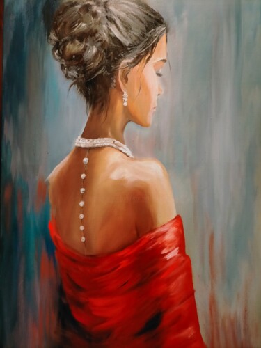 Hidden thoughts Painting titled "Hidden thoughts" by Sasha Savona, Original Artwork, Oil Mounted on Wood Stretcher frame