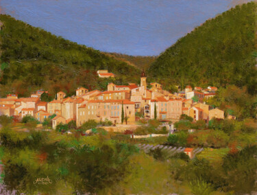 Painting titled "4458, Venterol, sol…" by Aupalt, Original Artwork, Oil Mounted on Wood Panel