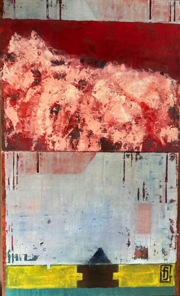 Schilderij getiteld "horizon distendu 1" door Fabrice Janvier, Origineel Kunstwerk, Olie