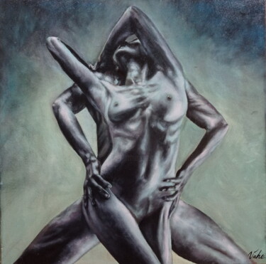 missing you Painting titled "missing you" by Areva, Original Artwork, Oil Mounted on Wood Stretcher frame