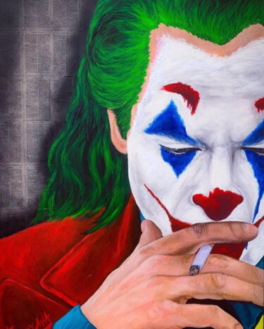 绘画 标题为“Smoking Joker” 由Ava Moazen (ArtByAva), 原创艺术品, 丙烯