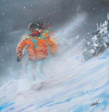 Peinture intitulée "Tout schuss sur Kan…" par Claire Morand, Œuvre d'art originale, Acrylique