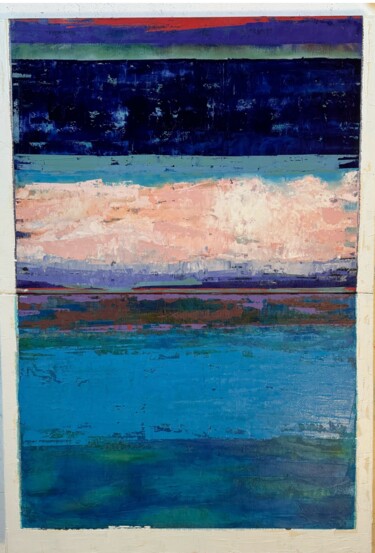 Ζωγραφική με τίτλο "horizon distendu 4" από Fabrice Janvier, Αυθεντικά έργα τέχνης, Λάδι
