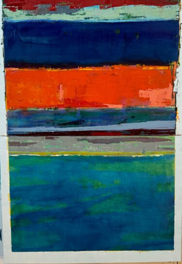 Ζωγραφική με τίτλο "horizon distendu 6" από Fabrice Janvier, Αυθεντικά έργα τέχνης, Λάδι