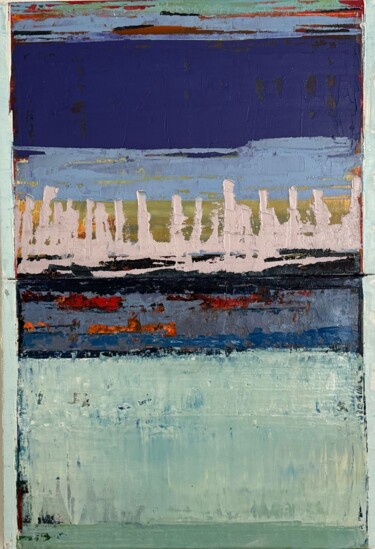Schilderij getiteld "horizon distendu 7" door Fabrice Janvier, Origineel Kunstwerk, Olie