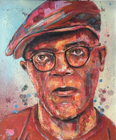 Peinture intitulée "Samuel M. Jackson" par Pascal Fairier, Œuvre d'art originale, Acrylique