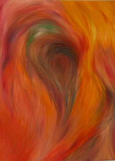 Peinture intitulée "FLAMME CELESTE" par La Vie Est Belle, Œuvre d'art originale, Huile