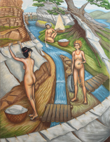 The Queen of laundresses 绘画 标题为“The Queen of laundr…” 由Fedor Aseev, 原创艺术品, 油