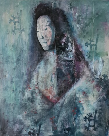 The Snow Queen Pittura intitolato "The Snow Queen" da Julya Dyachenko, Opera d'arte originale, Acrilico Montato su Telaio per barella in le…