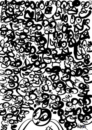 Digital Arts titled "Too Many People" by Niamor, Original Artwork, Digital Painting