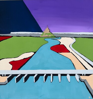 Peinture intitulée "Barrage du Couesnon…" par Anna D., Œuvre d'art originale, Acrylique