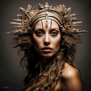 "Holz als Metapher: Mechanische Wege des Denkens" Digital Arts titled ""Holz als Metapher:…" by Oleg Viktorovic Pitkovskiy, Original Artwork, AI generated image