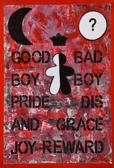 A Good Boy or A Bad Boy Pittura intitolato "A Good Boy or A Bad…" da Małgorzata Wartołowicz (Margot Sophie), Opera d'arte originale, Acrilico