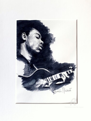 绘画 标题为“George Benson” 由Florence Mignot, 原创艺术品, 水彩