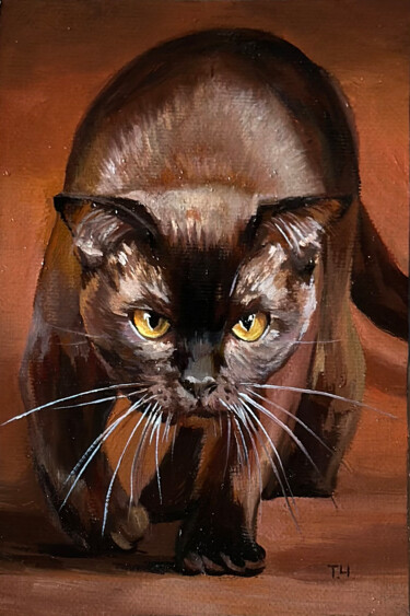 绘画 标题为“A cat the color of…” 由Tatjana Cechun, 原创艺术品, 油