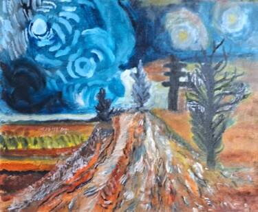 Painting titled "Oil abstract" by Krishna Art Gallery, Original Artwork, Oil