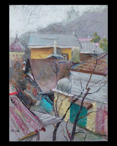Картина под названием "Roofs of the Podil" - Vladislav Zdor, Подлинное произведение искусства, Пастель