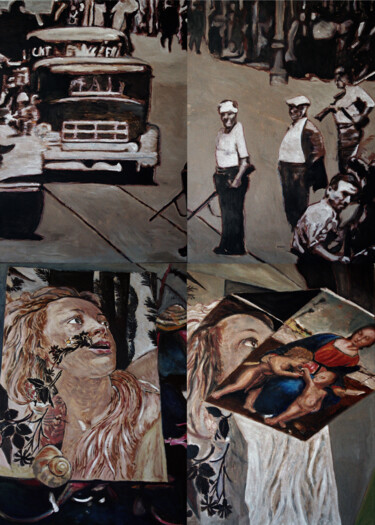 Hommage. 32 Arts numériques intitulée "Hommage. 32" par José Sales Albella, Œuvre d'art originale, Huile