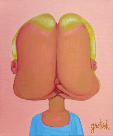 Peinture intitulée "cul plat" par Grotsk, Œuvre d'art originale, Acrylique Monté sur Châssis en bois