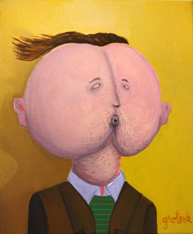 Peinture intitulée "siffler en travaill…" par Grotsk, Œuvre d'art originale, Acrylique Monté sur Châssis en bois