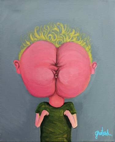 Peinture intitulée "cul frustré" par Grotsk, Œuvre d'art originale, Acrylique Monté sur Châssis en bois